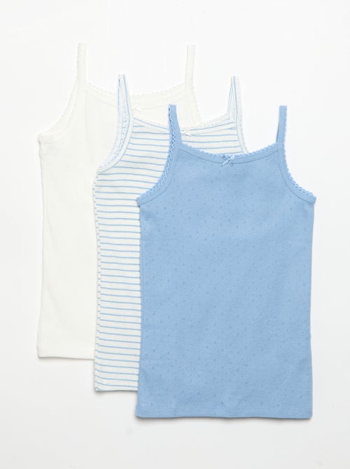 3er-Pack Trägershirts aus Pointelle-Strick - Kiabi