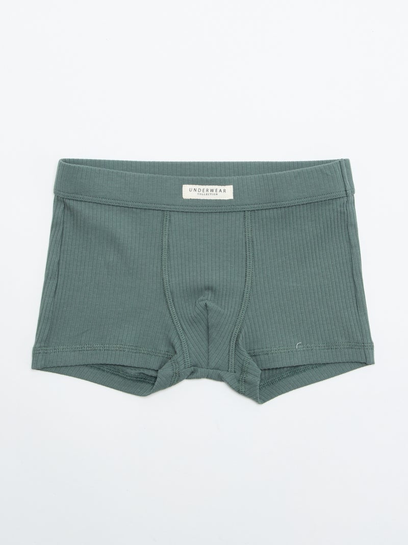 3er-Pack uni Boxershorts Grün - Kiabi