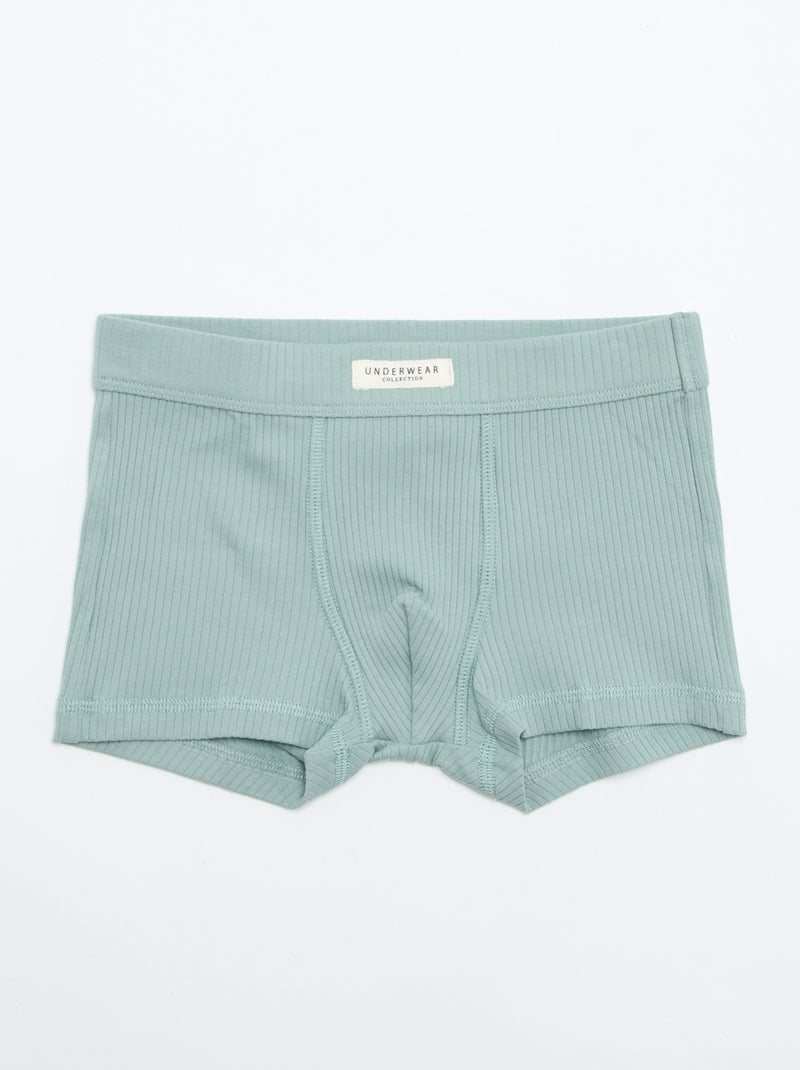 3er-Pack uni Boxershorts Grün - Kiabi