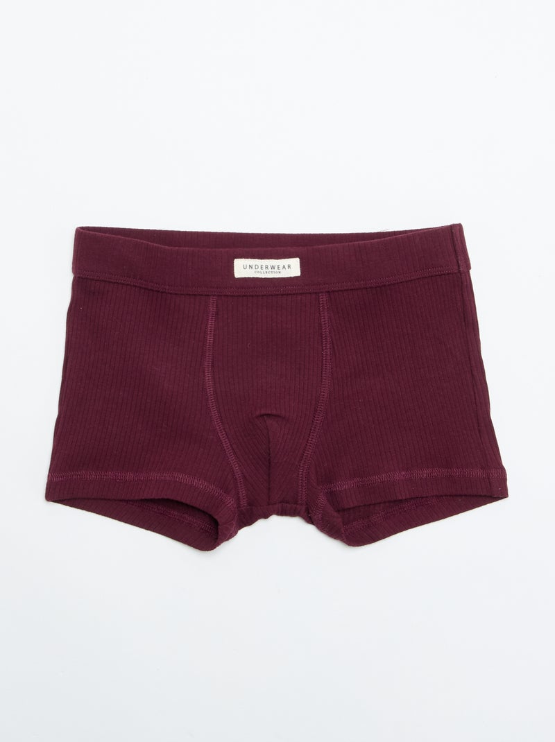 3er-Pack uni Boxershorts Rot - Kiabi