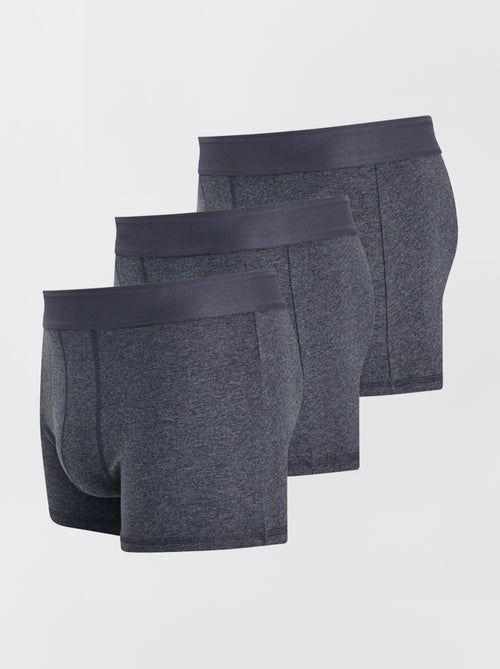 3er-Pack unifarbene Boxershorts - Kiabi