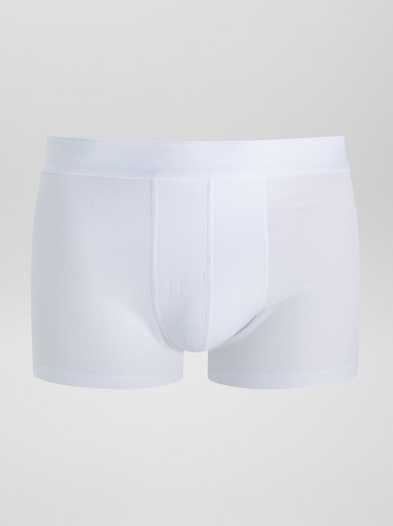 3er-Pack unifarbene Boxershorts Weiß - Kiabi
