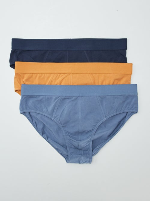 3er-Pack unifarbene Slips - Kiabi