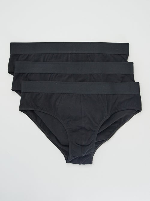 3er-Pack unifarbene Slips - Kiabi