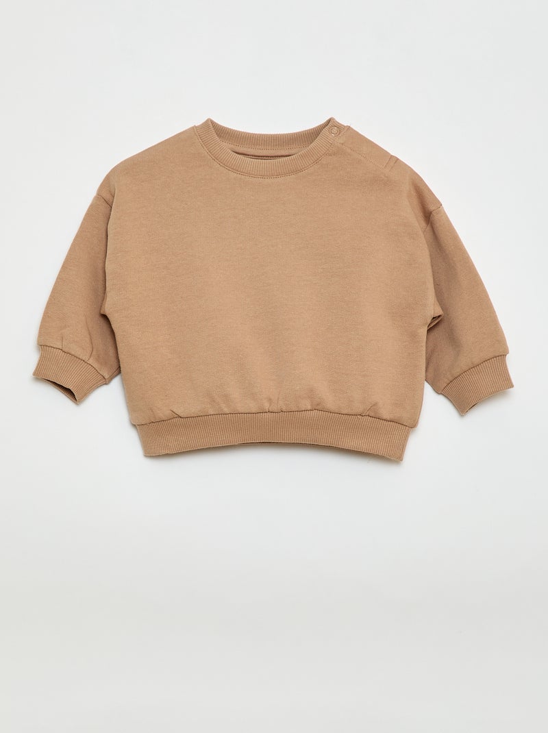 3er-Pack unifarbene Sweatshirts Beige - Kiabi