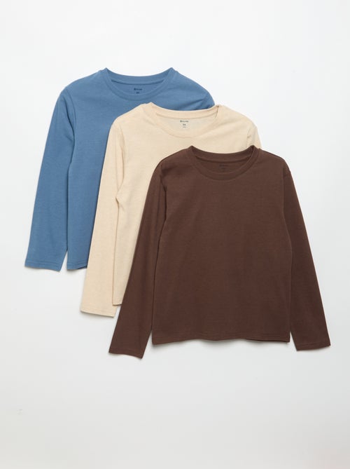 3er-Pack unifarbene T-Shirts - Kiabi