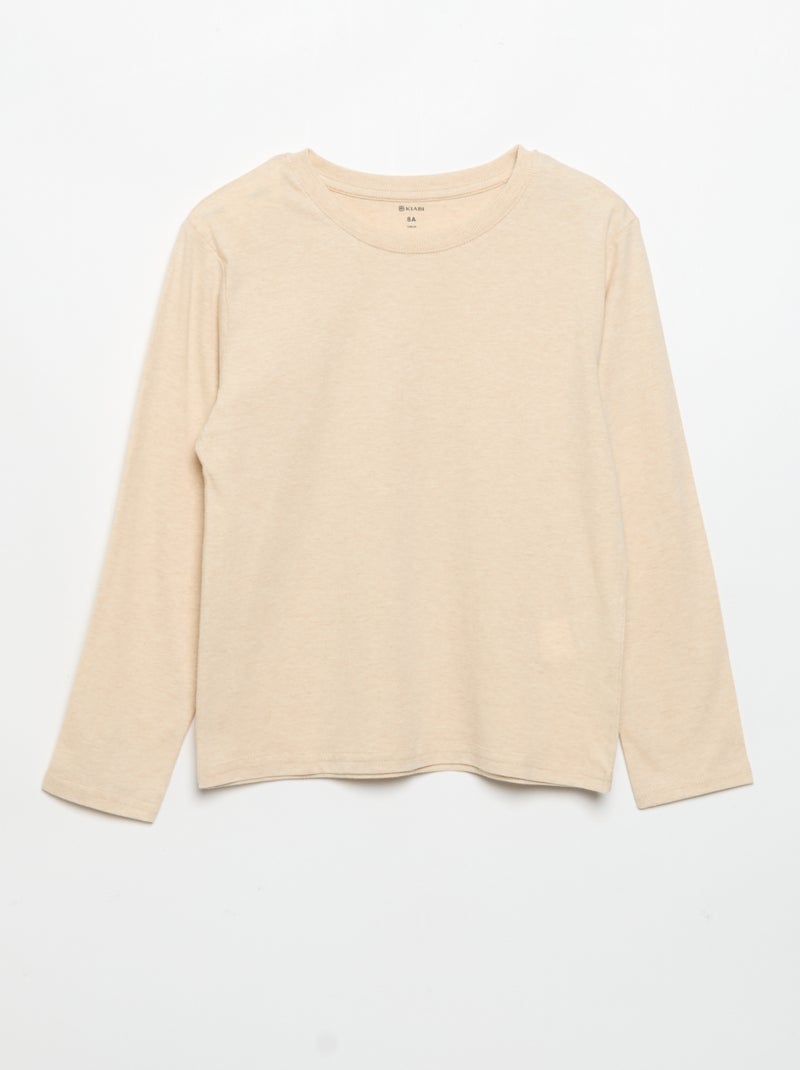 3er-Pack unifarbene T-Shirts Beige - Kiabi