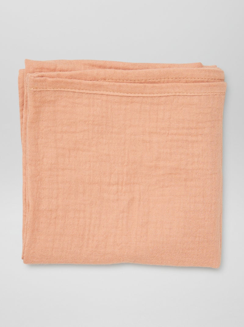 3er-Set bedruckte Mulltücher Bordeaux/Beige - Kiabi