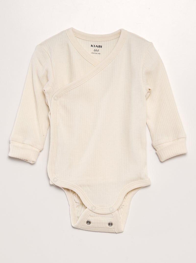 3er-Set mitwachsender Bodys Beige - Kiabi