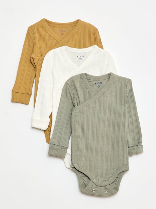 3er-Set mitwachsender Bodys - Kiabi