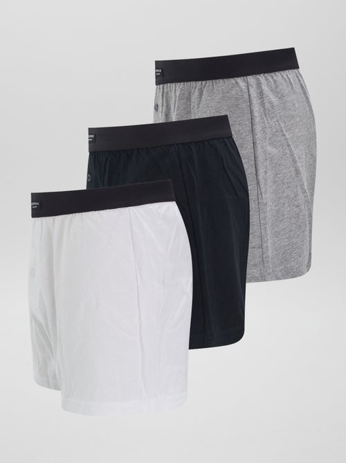 3er-Set unifarbene Boxershorts - Kiabi