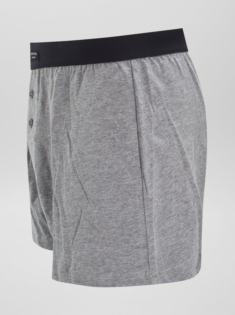 3er-Set unifarbene Boxershorts Grau/Schwarz/Weiß - Kiabi