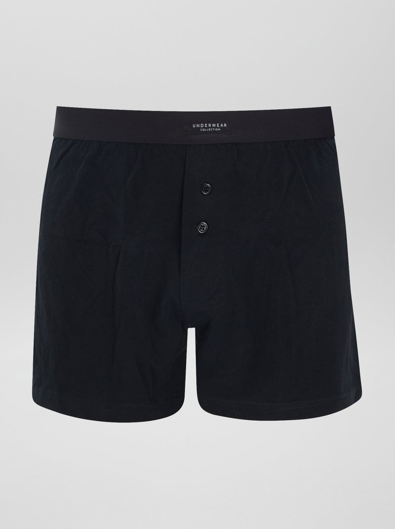 3er-Set unifarbene Boxershorts Schwarz - Kiabi