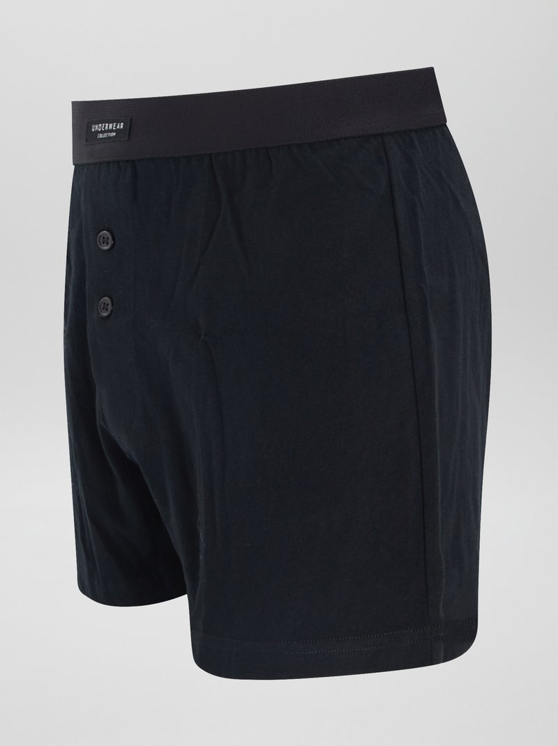 3er-Set unifarbene Boxershorts Schwarz - Kiabi