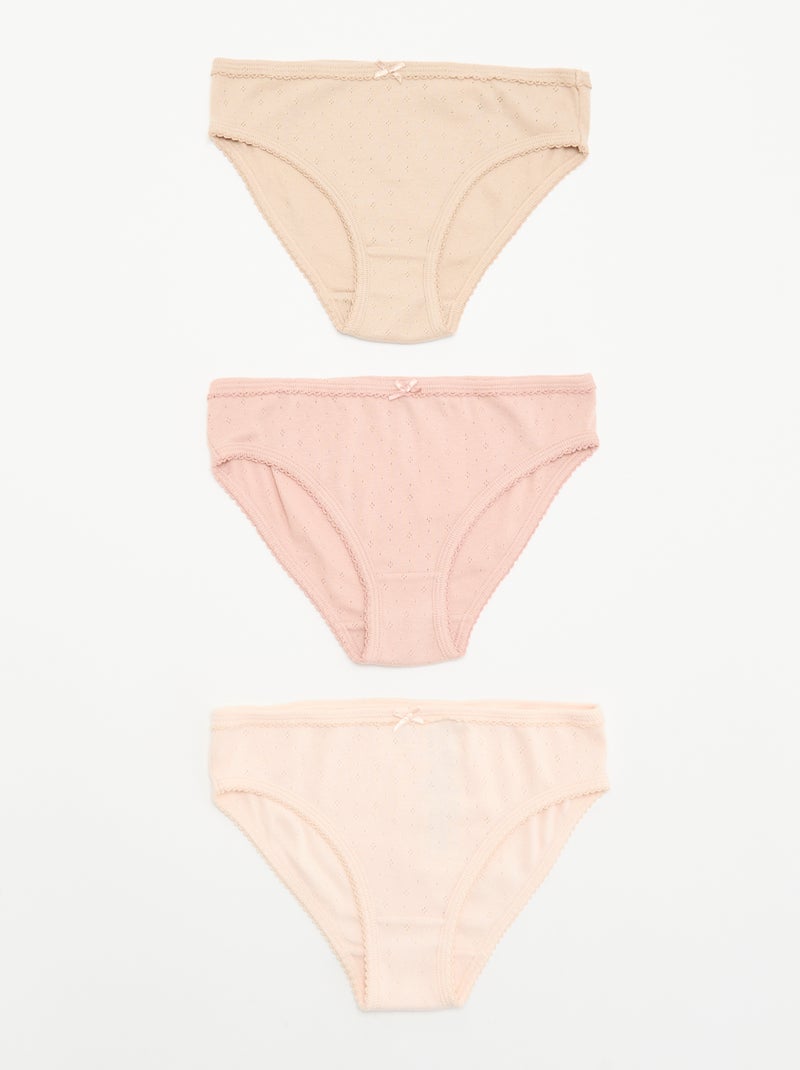 3er-Set verspielte Höschen Beige - Kiabi