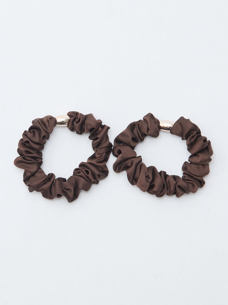4-Pack Scrunchies Brown - Kiabi