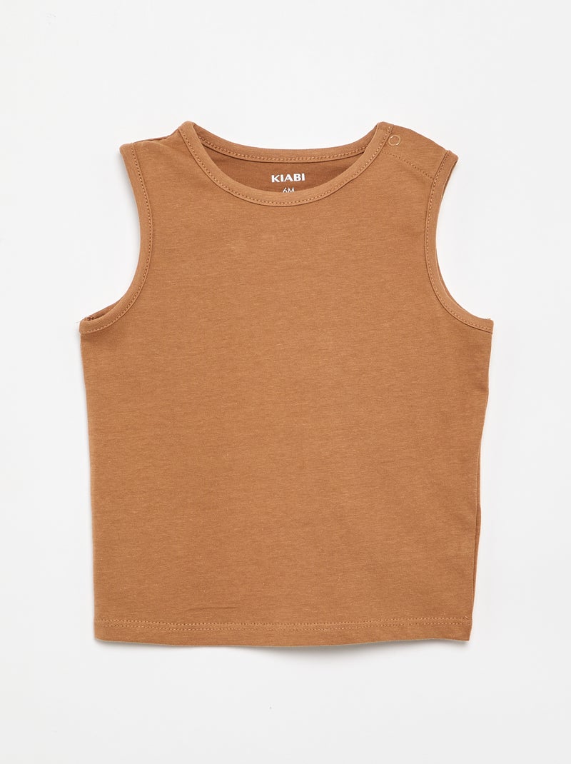 4er-Pack einfarbige Tanktops Orange - Kiabi