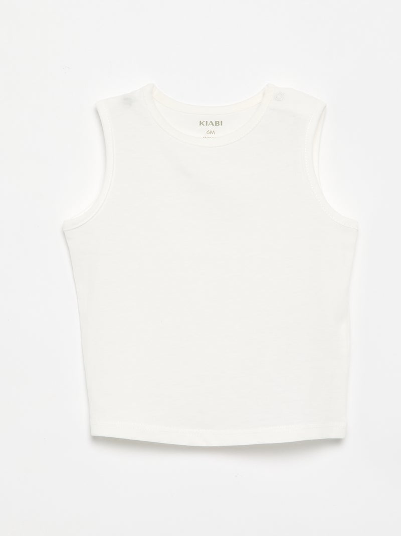 4er-Pack einfarbige Tanktops Orange - Kiabi