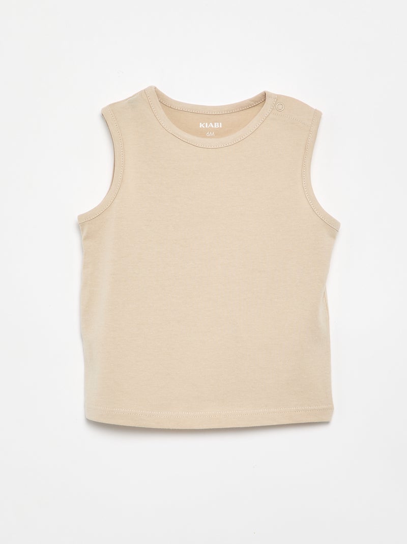 4er-Pack einfarbige Tanktops Orange - Kiabi