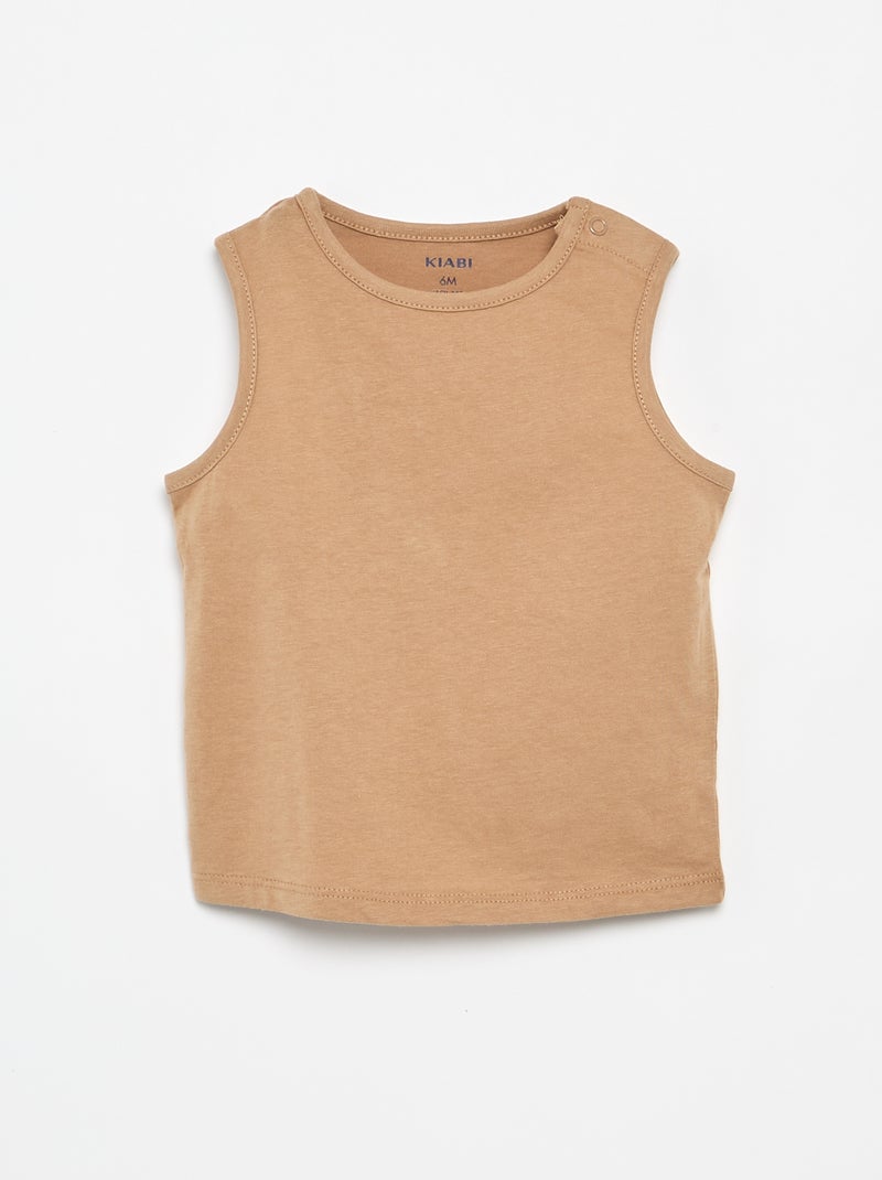 4er-Pack einfarbige Tanktops Weiß - Kiabi