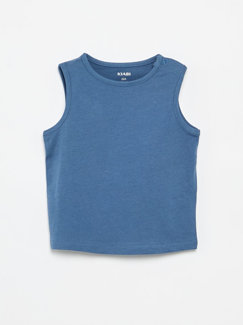 4er-Pack einfarbige Tanktops Weiß - Kiabi