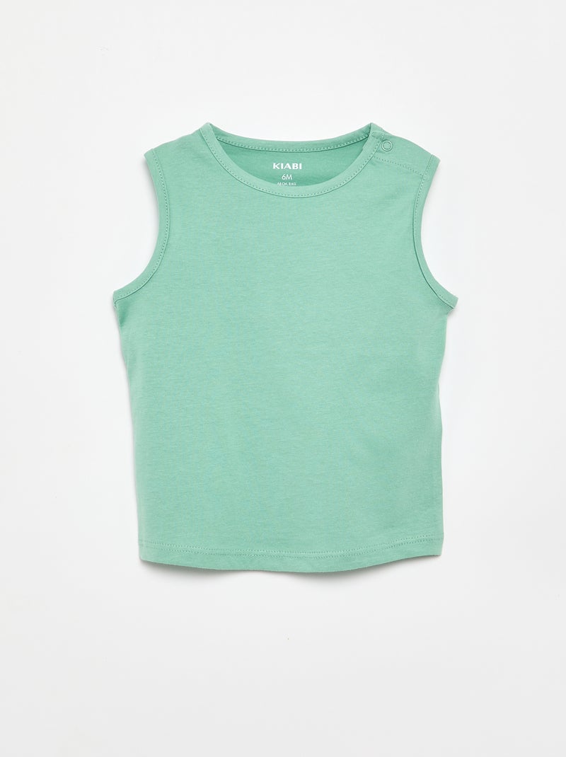 4er-Pack einfarbige Tanktops Weiß - Kiabi