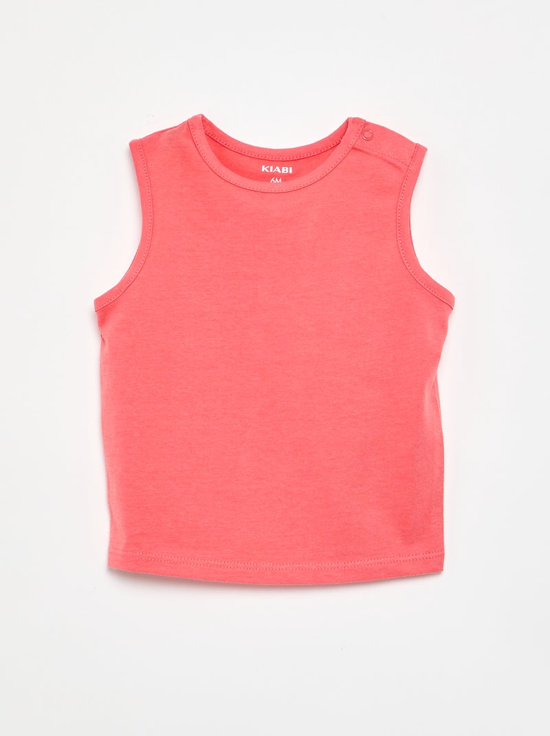 4er-Pack einfarbige Tanktops Weiß - Kiabi