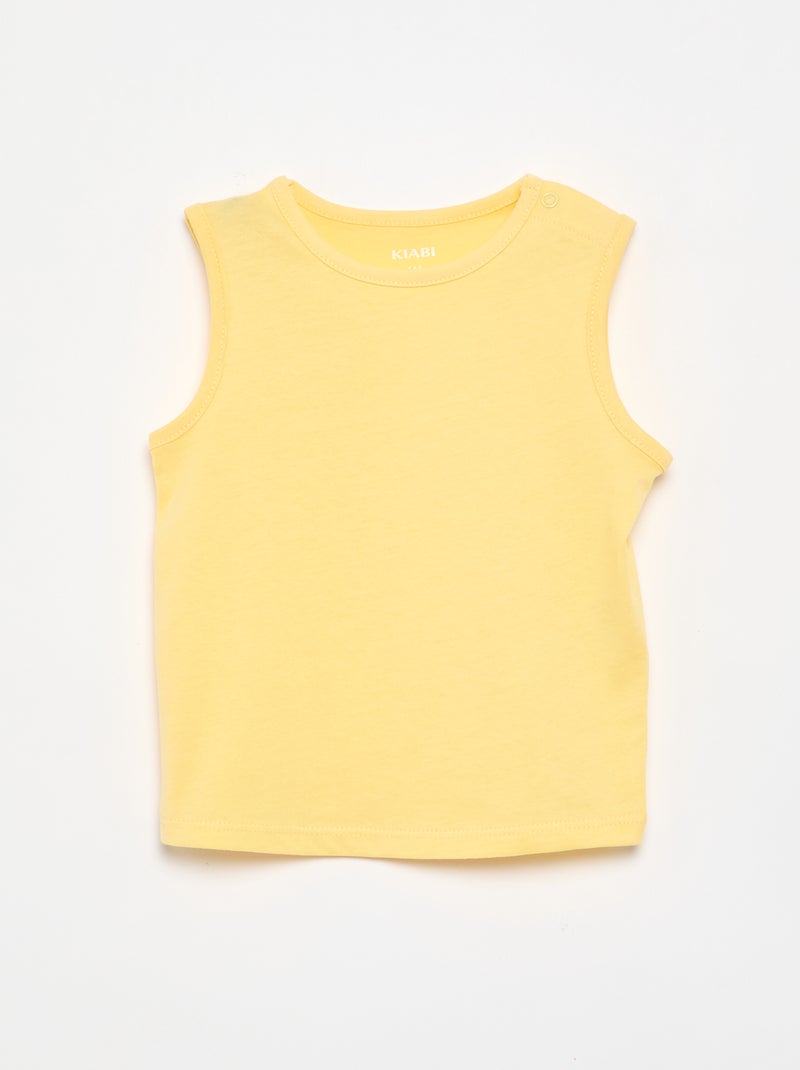4er-Pack einfarbige Tanktops Weiß - Kiabi