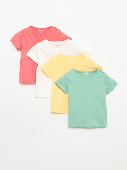4er-Pack unifarbene T-Shirts - Kiabi