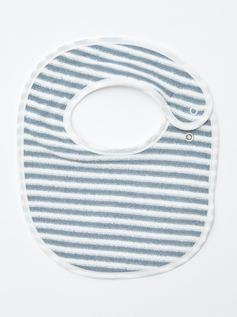 5 bavoirs à l'imprimés fantaisies à fermeture pressionnées BLEU - Kiabi