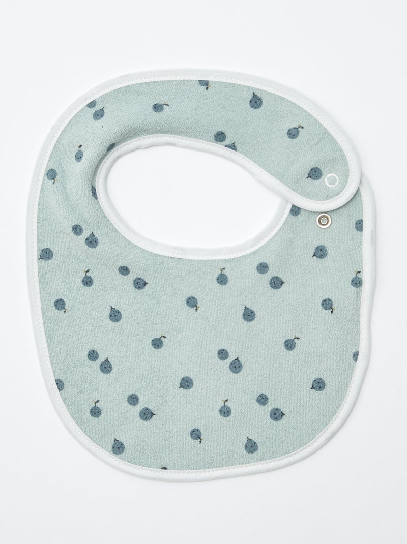 5 bavoirs à l'imprimés fantaisies à fermeture pressionnées BLEU - Kiabi