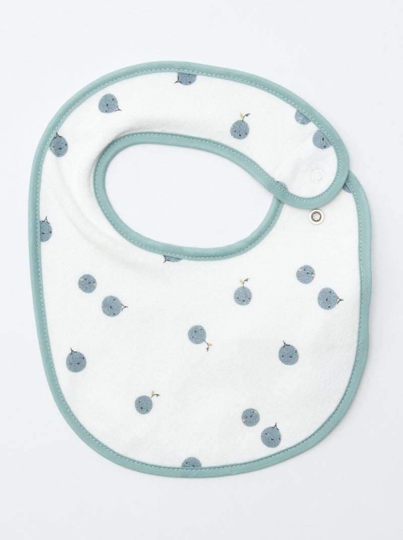 5 bavoirs à l'imprimés fantaisies à fermeture pressionnées BLEU - Kiabi