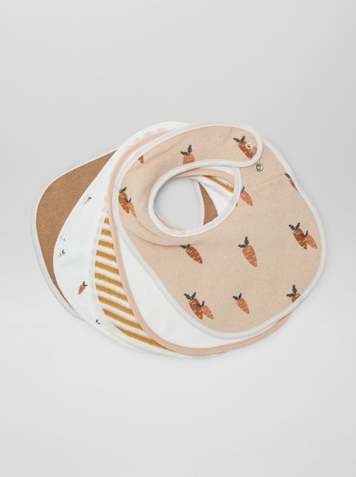 5 bavoirs à l'imprimés fantaisies à fermeture pressionnées - Kiabi