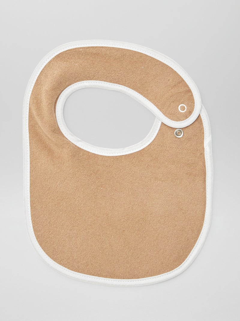 5 bavoirs à l'imprimés fantaisies à fermeture pressionnées MARRON - Kiabi