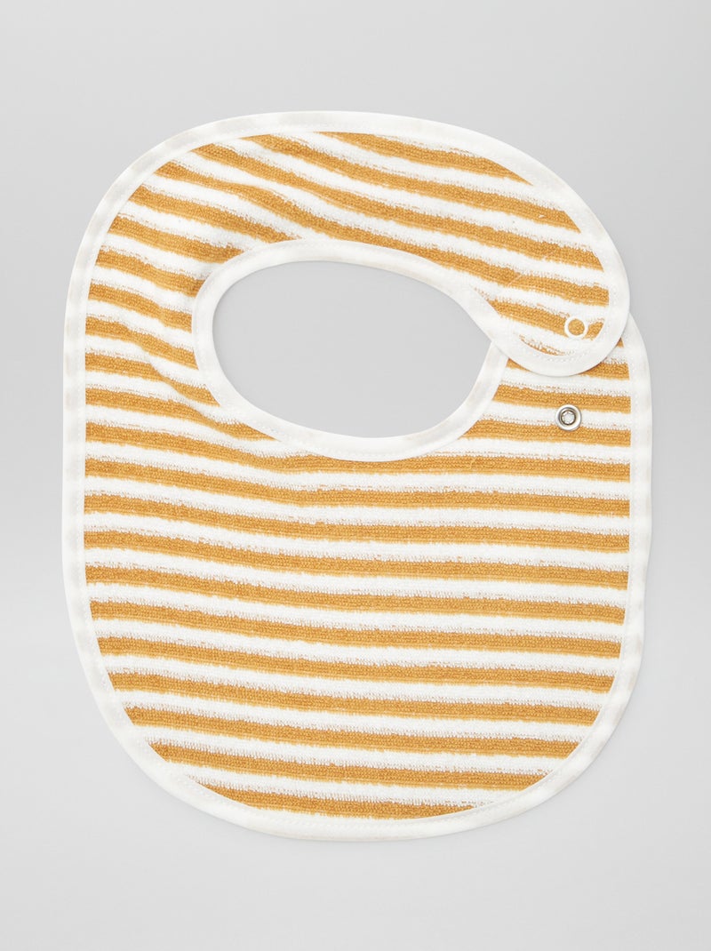 5 bavoirs à l'imprimés fantaisies à fermeture pressionnées MARRON - Kiabi