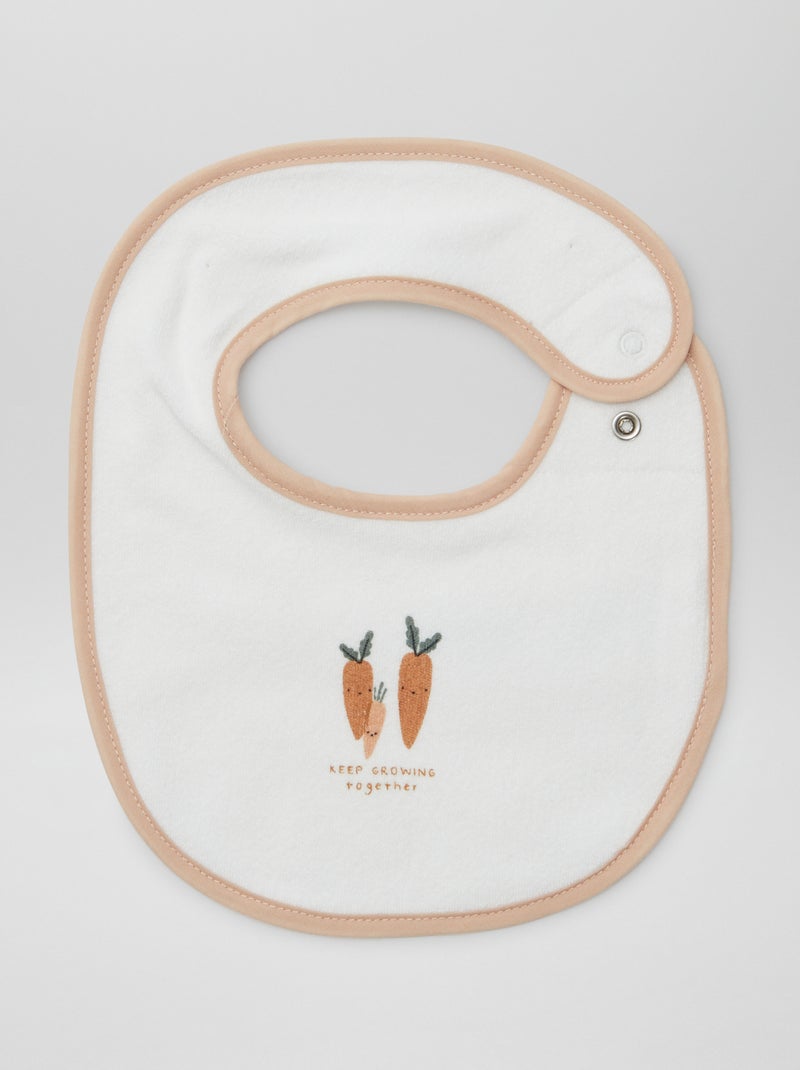 5 bavoirs à l'imprimés fantaisies à fermeture pressionnées MARRON - Kiabi