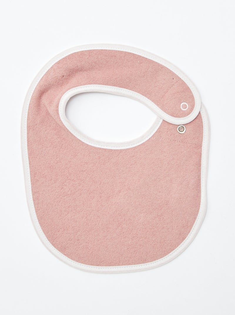 5 bavoirs à l'imprimés fantaisies à fermeture pressionnées ROSE - Kiabi