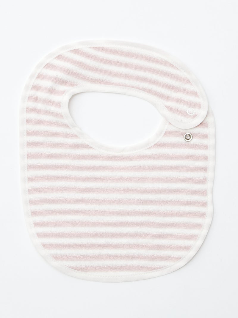 5 bavoirs à l'imprimés fantaisies à fermeture pressionnées ROSE - Kiabi