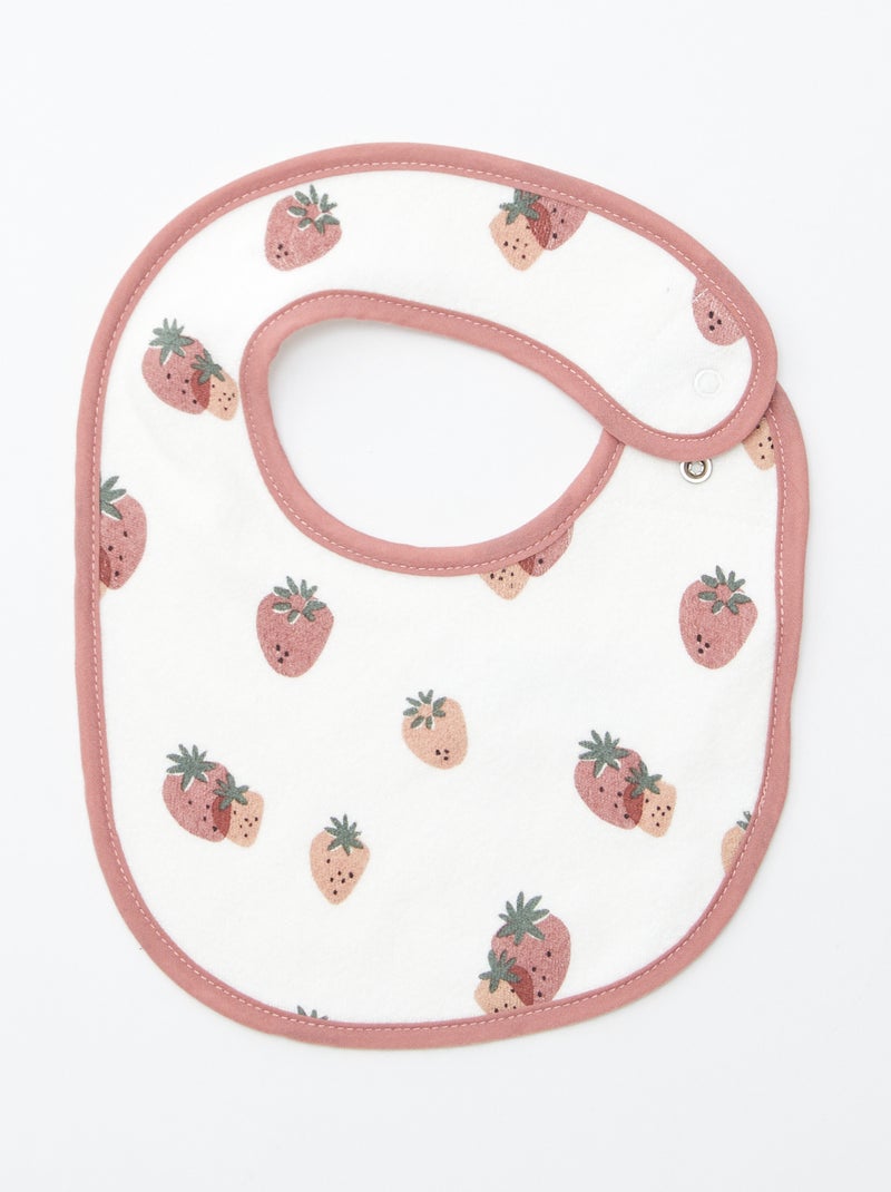 5 bavoirs à l'imprimés fantaisies à fermeture pressionnées ROSE - Kiabi