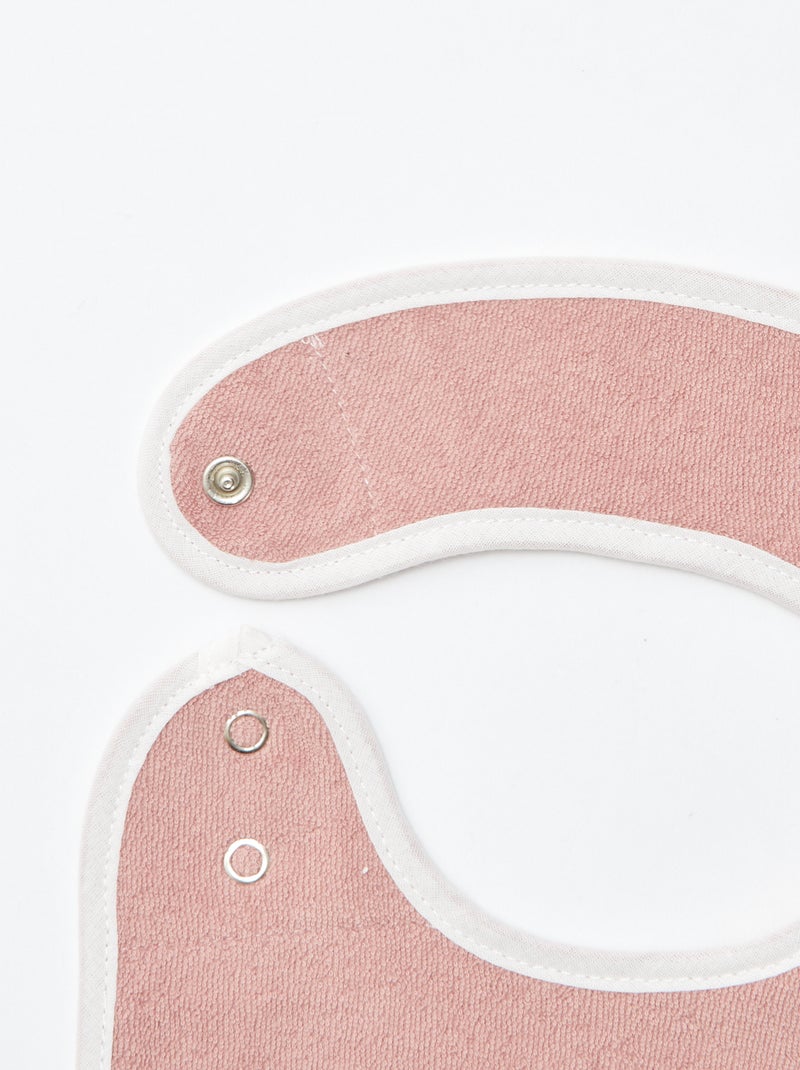 5 bavoirs à l'imprimés fantaisies à fermeture pressionnées ROSE - Kiabi