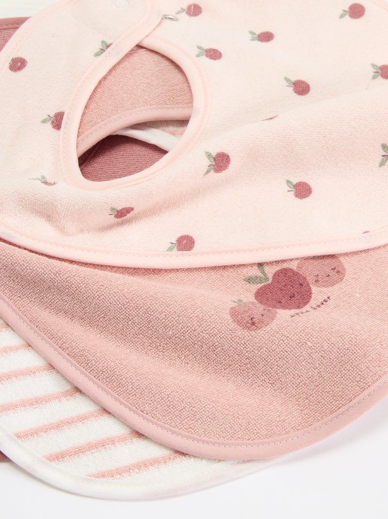 5 Lätzchen mit verspielten Prints und Druckknopfverschluss Rosa - Kiabi