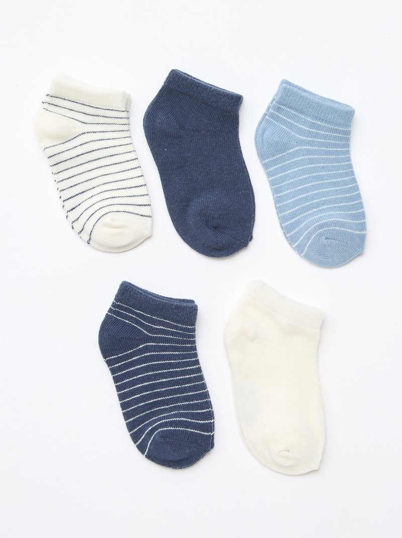 5-Pack of Invisible Socks Blue - Kiabi