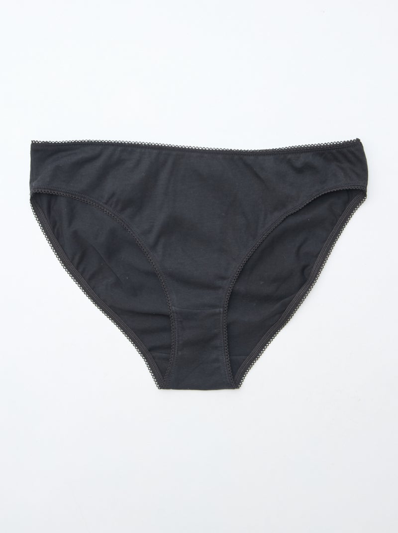 5-pack of plain cotton briefs Black - Kiabi