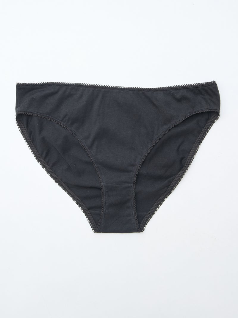 5-pack of plain cotton briefs Black - Kiabi