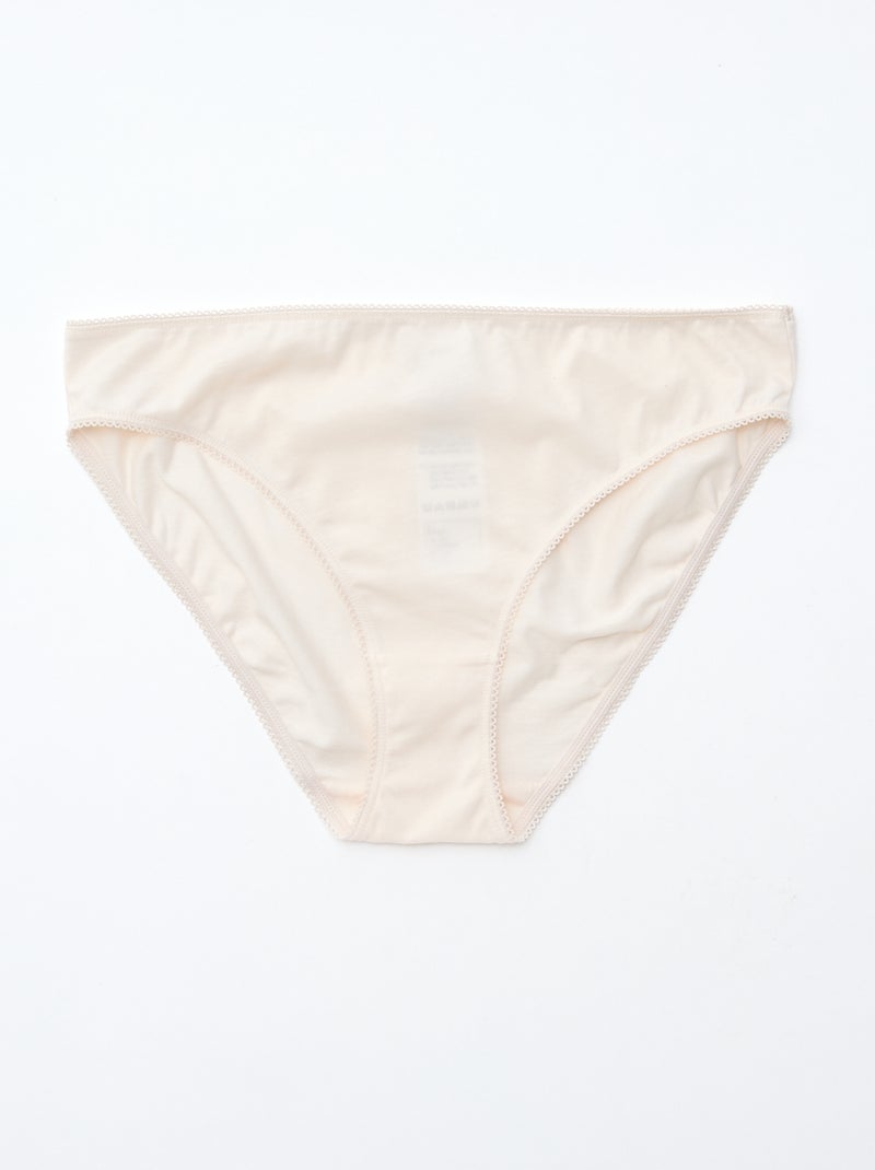 5-pack of plain cotton briefs Green - Kiabi