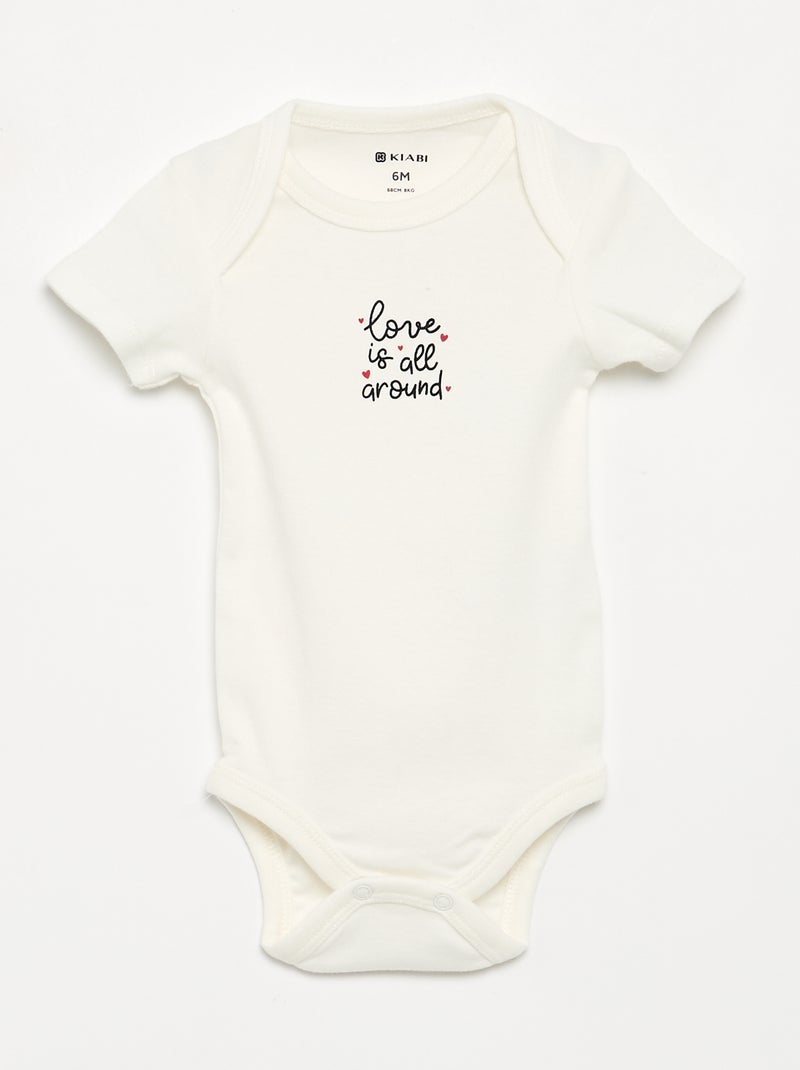 5-Pack Short-Sleeve Cotton Bodysuits Blue - Kiabi