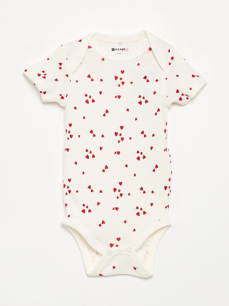 5-Pack Short-Sleeve Cotton Bodysuits Blue - Kiabi