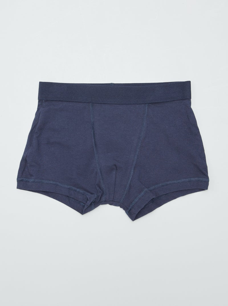 5 plain boxers BLUE - Kiabi