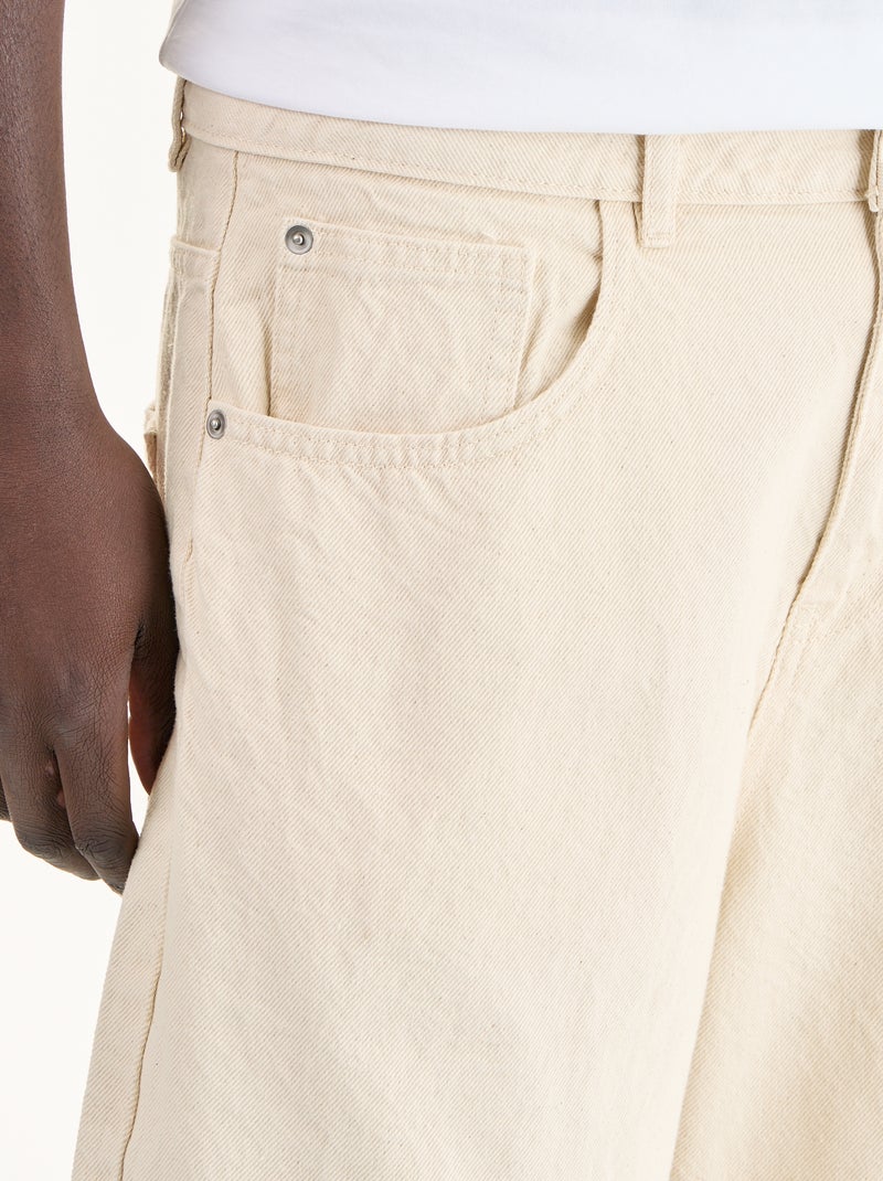 5-pocket denim shorts White - Kiabi