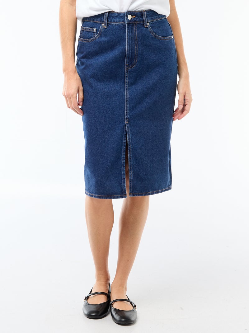 5-Pocket Denim Skirt Blue - Kiabi